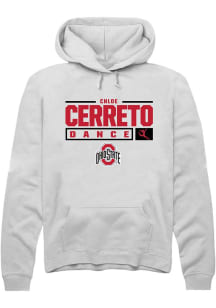 Chloe Cerreto Rally Mens White Ohio State Buckeyes NIL Stacked Box Hooded Sweatshirt