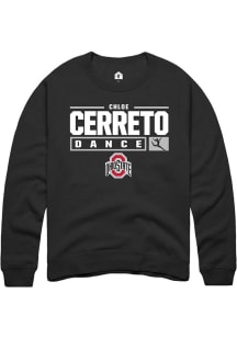 Chloe Cerreto Rally Mens Black Ohio State Buckeyes NIL Stacked Box Crew Sweatshirt