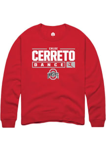 Chloe Cerreto Rally Mens Red Ohio State Buckeyes NIL Stacked Box Crew Sweatshirt