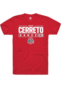 Chloe Cerreto Red Ohio State Buckeyes NIL Stacked Box Short Sleeve T Shirt