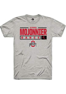 Gianna Mojonnier Ash Ohio State Buckeyes NIL Stacked Box Short Sleeve T Shirt