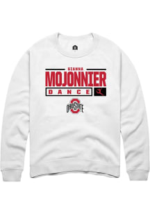 Gianna Mojonnier Rally Mens White Ohio State Buckeyes NIL Stacked Box Crew Sweatshirt