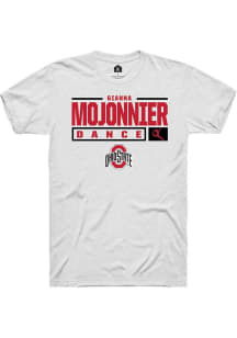 Gianna Mojonnier White Ohio State Buckeyes NIL Stacked Box Short Sleeve T Shirt