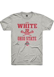 Liam White Ash Ohio State Buckeyes NIL Sport Icon Short Sleeve T Shirt