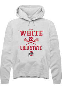 Liam White Rally Mens White Ohio State Buckeyes NIL Sport Icon Hooded Sweatshirt