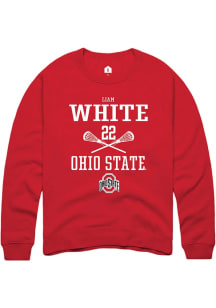 Liam White Rally Mens Red Ohio State Buckeyes NIL Sport Icon Crew Sweatshirt