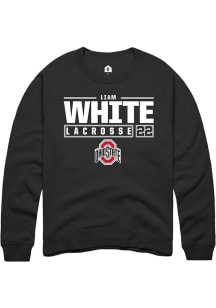 Liam White Rally Mens Black Ohio State Buckeyes NIL Stacked Box Crew Sweatshirt