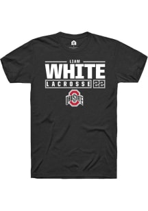 Liam White Black Ohio State Buckeyes NIL Stacked Box Short Sleeve T Shirt