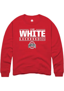 Liam White Rally Mens Red Ohio State Buckeyes NIL Stacked Box Crew Sweatshirt