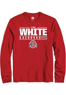 Liam White Rally Mens Red Ohio State Buckeyes NIL Stacked Box Tee