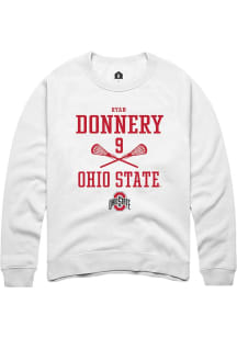 Ryan Donnery Rally Mens White Ohio State Buckeyes NIL Sport Icon Crew Sweatshirt