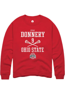 Ryan Donnery Rally Mens Red Ohio State Buckeyes NIL Sport Icon Crew Sweatshirt