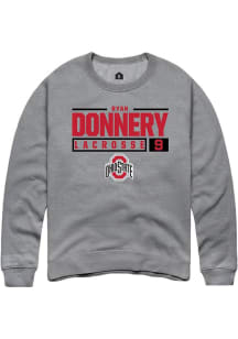 Ryan Donnery Rally Mens Graphite Ohio State Buckeyes NIL Stacked Box Crew Sweatshirt