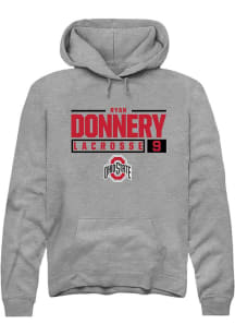 Ryan Donnery Rally Mens Graphite Ohio State Buckeyes NIL Stacked Box Hooded Sweatshirt
