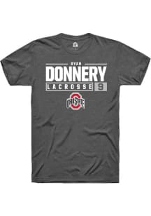 Ryan Donnery Dark Grey Ohio State Buckeyes NIL Stacked Box Short Sleeve T Shirt