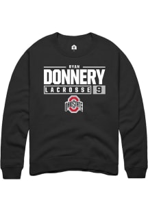 Ryan Donnery Rally Mens Black Ohio State Buckeyes NIL Stacked Box Crew Sweatshirt