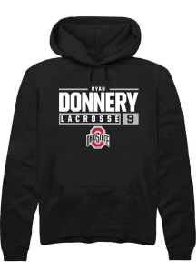 Ryan Donnery Rally Mens Black Ohio State Buckeyes NIL Stacked Box Hooded Sweatshirt
