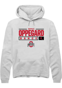 Sophia Oppegard Rally Mens White Ohio State Buckeyes NIL Stacked Box Hooded Sweatshirt