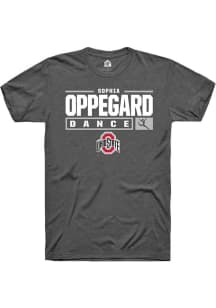 Sophia Oppegard Dark Grey Ohio State Buckeyes NIL Stacked Box Short Sleeve T Shirt