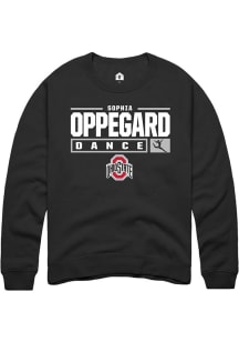 Sophia Oppegard Rally Mens Black Ohio State Buckeyes NIL Stacked Box Crew Sweatshirt