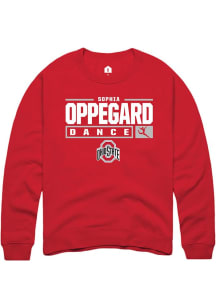 Sophia Oppegard Rally Mens Red Ohio State Buckeyes NIL Stacked Box Crew Sweatshirt