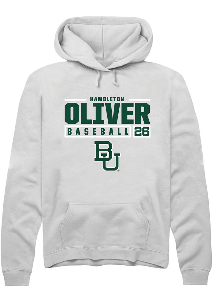 Hambleton Oliver Baylor Bears NIL Stacked Box Hoodie White