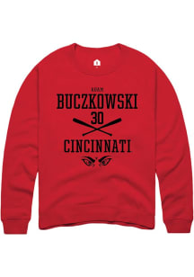 Adam Buczkowski Rally Mens Red Cincinnati Bearcats NIL Sport Icon Crew Sweatshirt