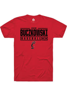 Adam Buczkowski Red Cincinnati Bearcats NIL Stacked Box Short Sleeve T Shirt