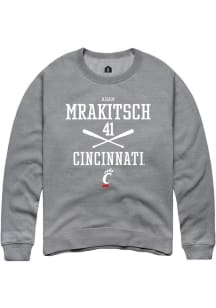 Adam Mrakitsch Rally Mens Graphite Cincinnati Bearcats NIL Sport Icon Crew Sweatshirt