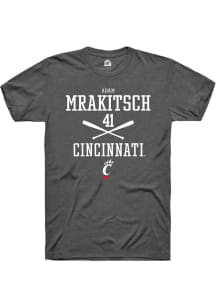 Adam Mrakitsch Dark Grey Cincinnati Bearcats NIL Sport Icon Short Sleeve T Shirt