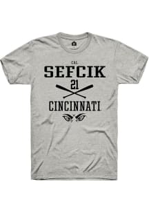 Cal Sefcik Ash Cincinnati Bearcats NIL Sport Icon Short Sleeve T Shirt