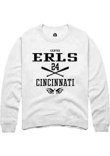 Carter Erls Rally Mens White Cincinnati Bearcats NIL Sport Icon Crew Sweatshirt