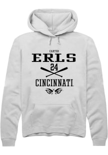 Carter Erls Rally Mens White Cincinnati Bearcats NIL Sport Icon Hooded Sweatshirt