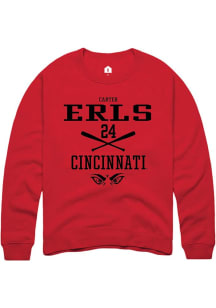 Carter Erls Rally Mens Red Cincinnati Bearcats NIL Sport Icon Crew Sweatshirt