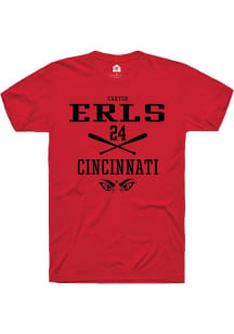 Carter Erls Red Cincinnati Bearcats NIL Sport Icon Short Sleeve T Shirt