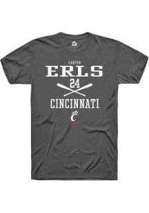 Carter Erls Dark Grey Cincinnati Bearcats NIL Sport Icon Short Sleeve T Shirt