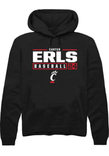 Carter Erls Rally Mens  Cincinnati Bearcats NIL Stacked Box Hooded Sweatshirt