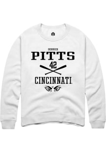 Derrick Pitts Rally Mens White Cincinnati Bearcats NIL Sport Icon Crew Sweatshirt