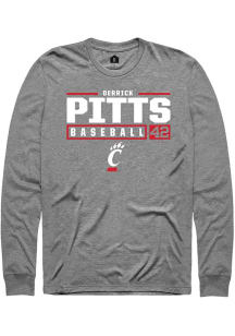 Derrick Pitts Rally Mens Graphite Cincinnati Bearcats NIL Stacked Box Tee