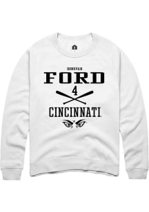 Donovan Ford Rally Mens White Cincinnati Bearcats NIL Sport Icon Crew Sweatshirt