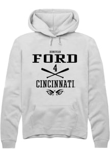 Donovan Ford Rally Mens White Cincinnati Bearcats NIL Sport Icon Hooded Sweatshirt