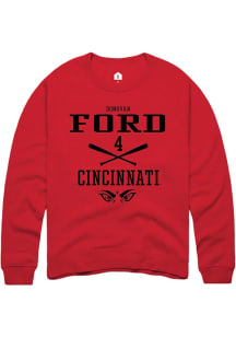 Donovan Ford Rally Mens Red Cincinnati Bearcats NIL Sport Icon Crew Sweatshirt