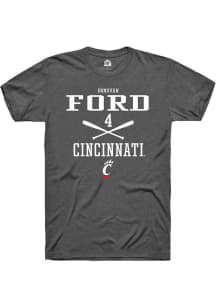 Donovan Ford Dark Grey Cincinnati Bearcats NIL Sport Icon Short Sleeve T Shirt