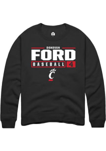 Donovan Ford Rally Mens  Cincinnati Bearcats NIL Stacked Box Crew Sweatshirt