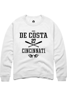 Eric De Costa Rally Mens White Cincinnati Bearcats NIL Sport Icon Crew Sweatshirt