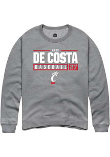 Eric De Costa Rally Mens Graphite Cincinnati Bearcats NIL Stacked Box Crew Sweatshirt