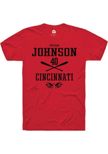 Hudson Johnson Red Cincinnati Bearcats NIL Sport Icon Short Sleeve T Shirt