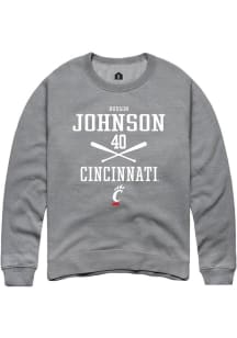 Hudson Johnson Rally Mens Graphite Cincinnati Bearcats NIL Sport Icon Crew Sweatshirt