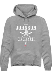 Hudson Johnson Rally Mens Graphite Cincinnati Bearcats NIL Sport Icon Hooded Sweatshirt