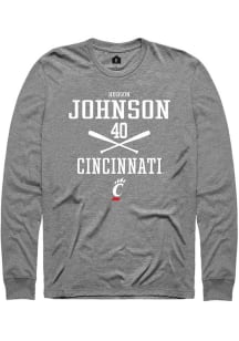 Hudson Johnson Rally Mens Graphite Cincinnati Bearcats NIL Sport Icon Tee